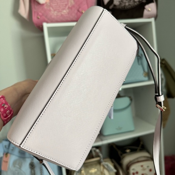 Kate Spade Madison Faux Pearl Studded Satchel + Leila Wallet in (Lilac Moon) - Picture 6 of 14